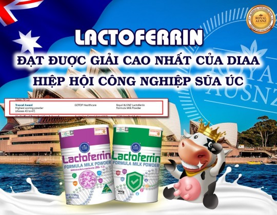 Lactoferrin vinh dự đạt giải thưởng cao quý của DIAA - Hiệp hội công nghiệp sữa Úc