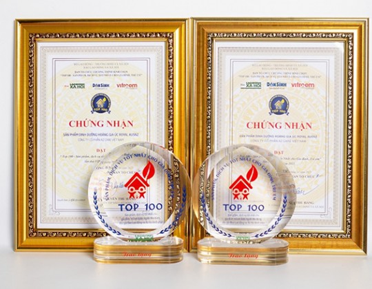 Sữa Hoàng Gia Royal Ausnz tiếp tục đạt Top 100 Sản phẩm dịch vụ tốt nhất cho gia đình, trẻ em năm 2022