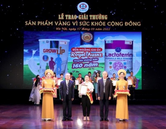 Sữa Hoàng Gia Úc Royal Ausnz đạt Giải thưởng Sản phẩm vàng vì sức khỏe cộng đồng 2022