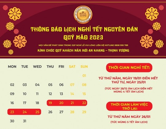 Thông báo nghỉ tết âm lịch Quý Mão 2023