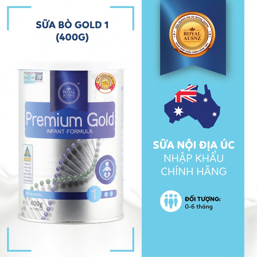 Sữa hoàng gia Úc Premium Gold 1 - Dành cho trẻ từ 0 - 6 tháng tuổi (400g)