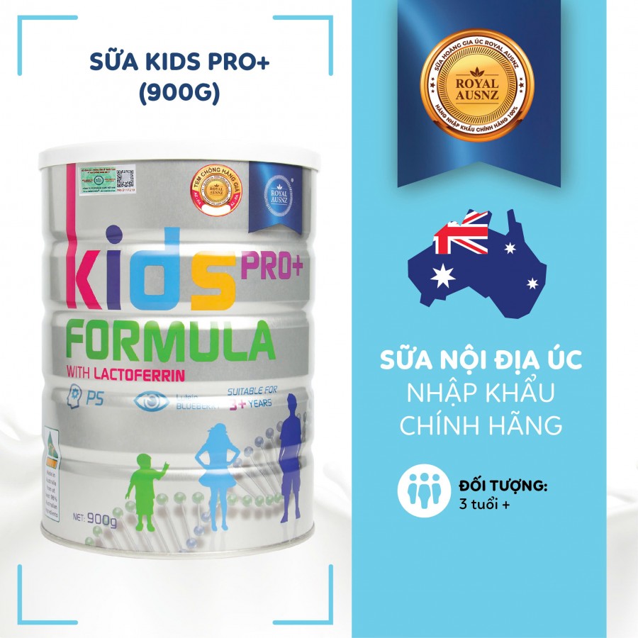 Sữa Hoàng Gia Úc ROYAL AUSNZ Kids Pro+ Formula With Lactoferrin - Bổ sung dưỡng chất cho trẻ từ 3 tuổi