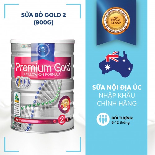 Sữa hoàng gia Úc Premium Gold 2 Follow-on Formula - Dành cho trẻ từ 6 - 12 tháng tuổi (900g)