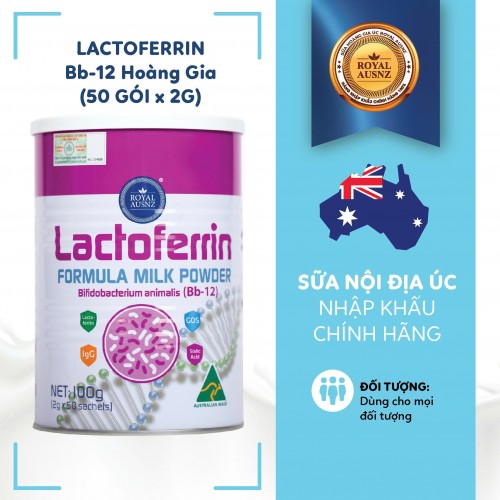 Sữa Hoàng Gia Úc Lactoferrin Formula Milk Powder Bifidobacteriumanimalis (Bb-12) - Hỗ trợ tăng cường miễn dịch (Hộp 50 gói)