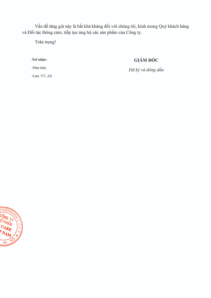 Sữa Hoàng Gia Royal Ausnz thông báo điều chỉnh giá sản phẩm từ 01/03/2023