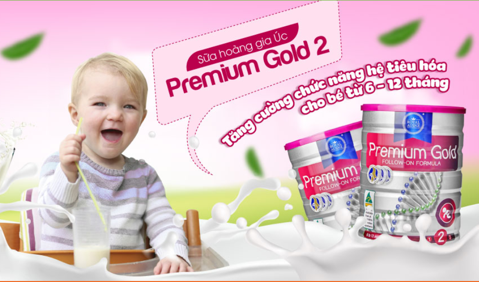 Sữa Hoàng Gia Úc Premium Gold 2 – Sữa thanh mát cho bé 6 – 12 tháng tuổi tránh xa táo bón