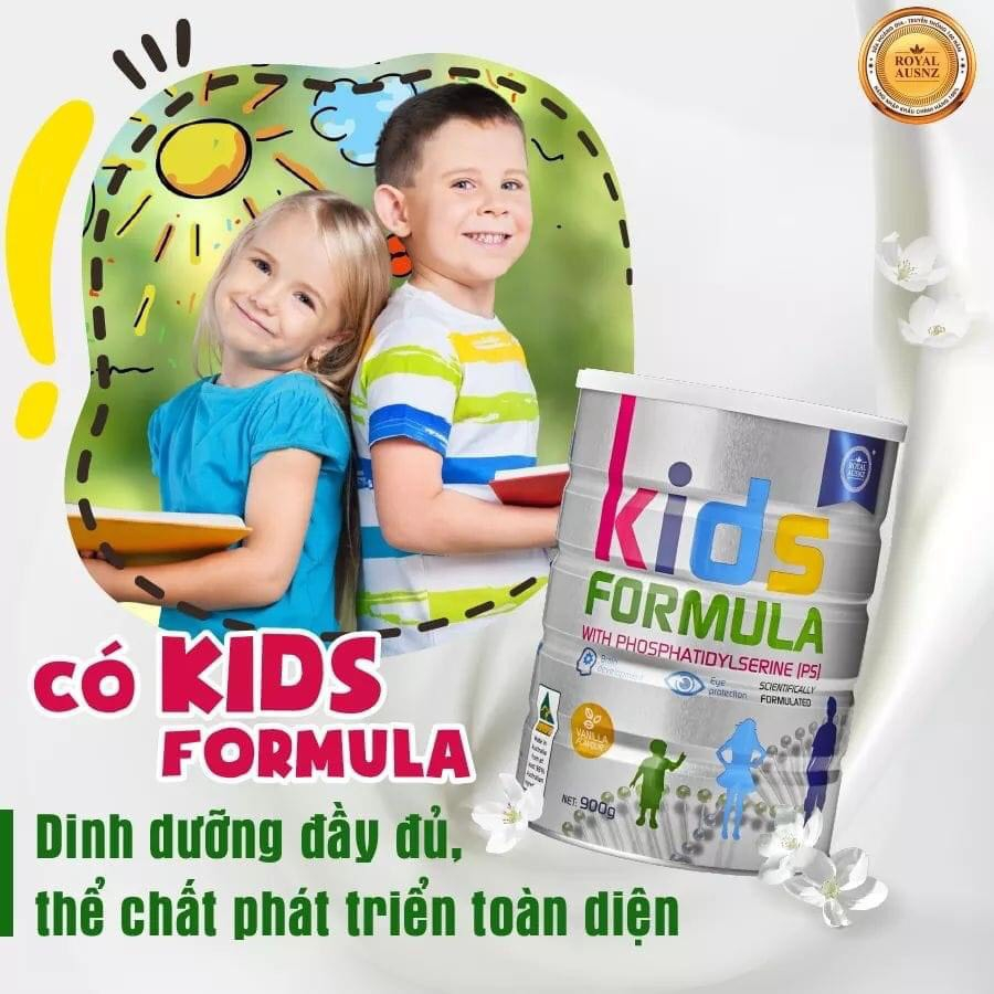  Sữa Hoàng Gia Úc Kid Formula cung cấp dinh dưỡng cho bé phát triển toàn diện, đặc biệt là tăng cân an toàn không gây béo phì