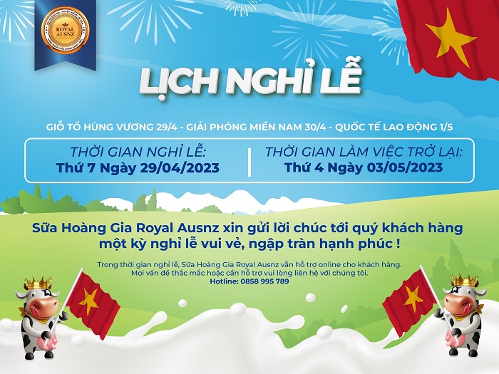 Thông báo nghỉ lễ Sữa Hoàng Gia