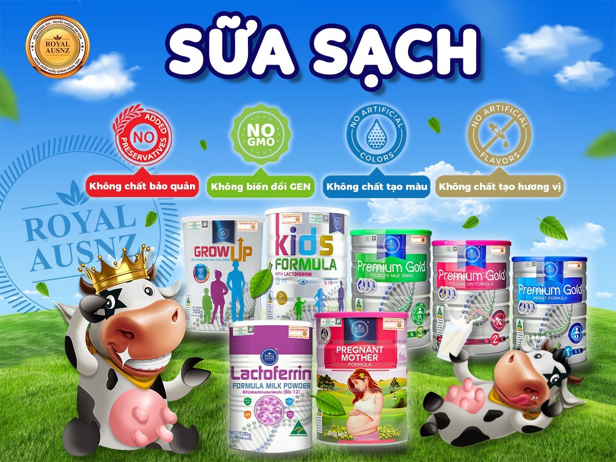 Tiêu chuẩn 4 không của sữa Hoàng Gia Úc
